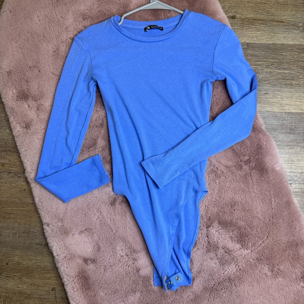 Zara Periwinkle Blue Long Sleeve Bodysuit